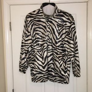 Winter jacket and sweater.